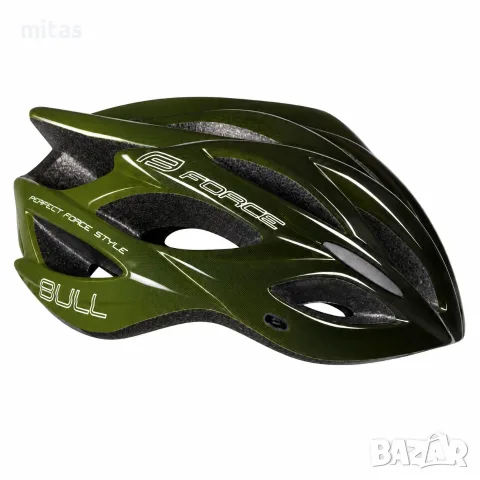 Велосипедна каска FORCE BULL HUE, In-Mold, S/M 56–58 см, Черно-зелена, CE Сертификат, снимка 3 - Аксесоари за велосипеди - 56185547