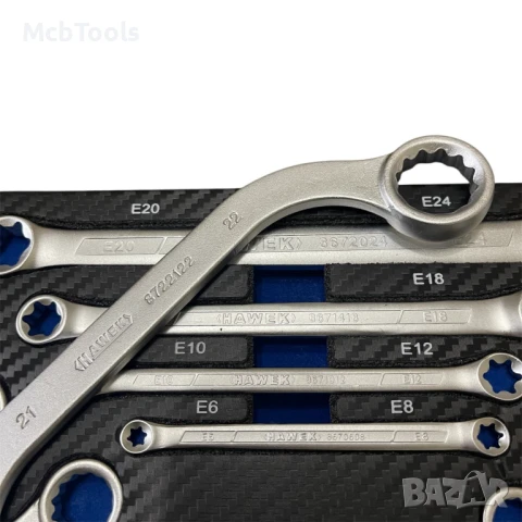 Комплект комбинирани ключове 14 части HAWEK, снимка 3 - Ключове - 51309637