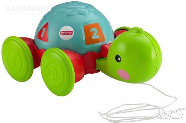 Fisher Price Y8652 Играчка за дърпане костенурка , снимка 2 - Коли, камиони, мотори, писти - 35940299