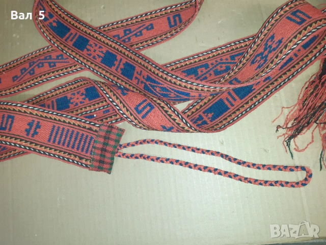 Автентичен тъкан ДЪЛЪГ И ШИРОК колан за носия - 7 / 460 см, снимка 7 - Антикварни и старинни предмети - 53608818