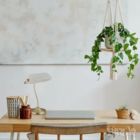 Банкерска лампа  - бял абажур - нотариална лампа E14, снимка 5 - Настолни лампи - 47961858