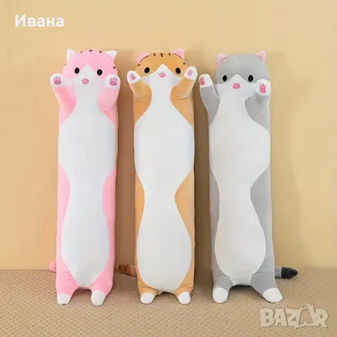 Плюшена котка Възглавница, Плюшено коте възглавница, снимка 3 - Плюшени играчки - 48347693