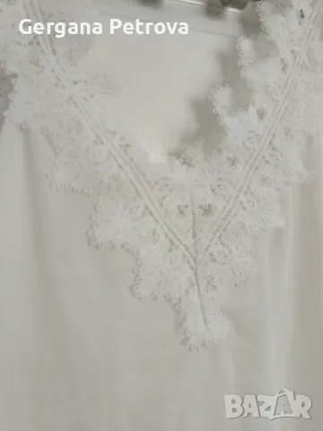 Ефирен италиански бял топ, снимка 2 - Корсети, бюстиета, топове - 50149765