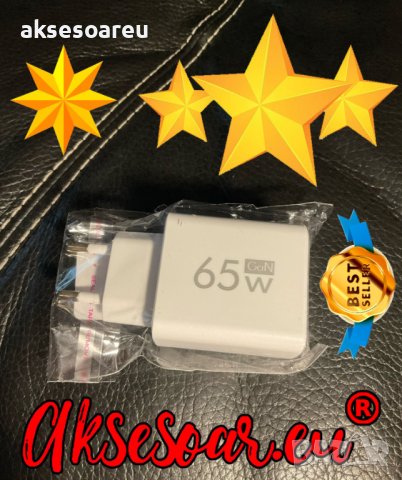 Бързо GaN USB Type C зарядно Quick Charge 3.0 65W PD за iPhone Huawei Xiaomi Samsung EU Plug захранв, снимка 5 - Безжични зарядни - 42342720