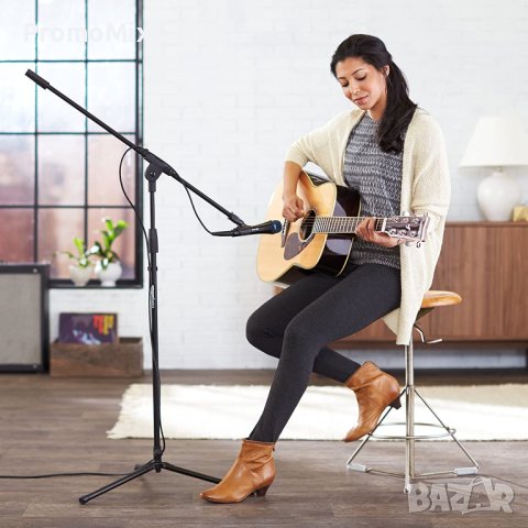 Стойка за микрофон Amazon Basics TMS130 Регулируема триножна стойка за микрофон с подвижно рамо