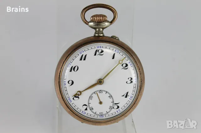 Красив Сребърен Джобен Цилиндър С Позлата, снимка 2 - Антикварни и старинни предмети - 48286138