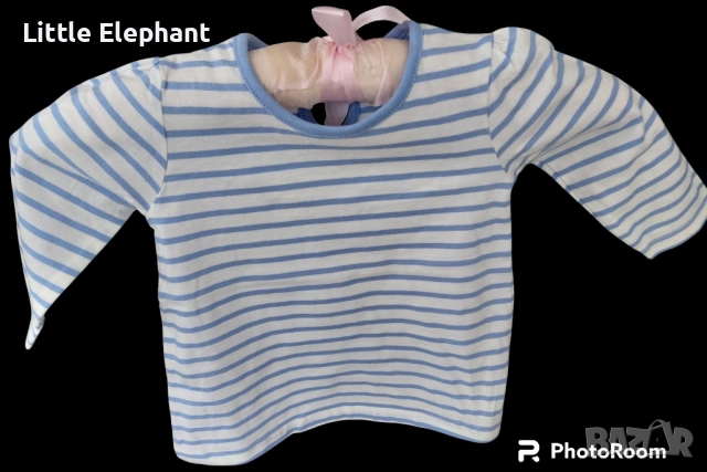 Блузка с дълъг ръкав бяло и синьо райе за 18-24 мес мом,Англия/нова