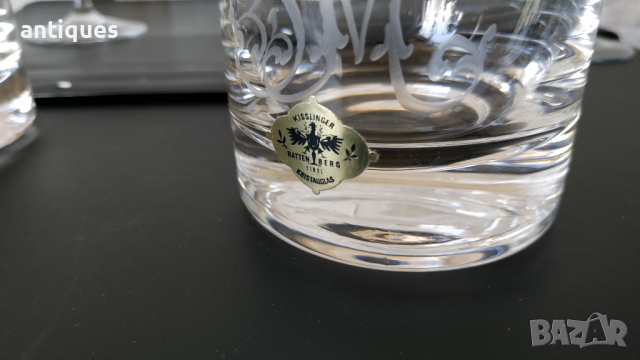 Кристални чаши - комплект за двама - оловен кристал - Kisslinger Rattenberg Kristallglas, снимка 5 - Сервизи - 36307164