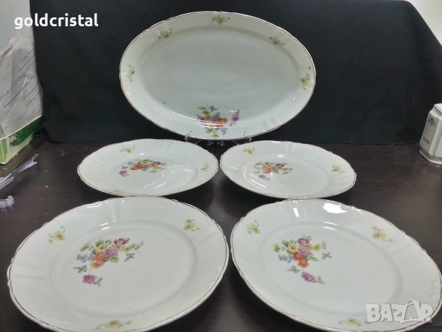 Стар български порцелан чинии , снимка 2 - Антикварни и старинни предмети - 52907602