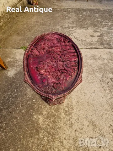 Красива китайска овална фигурална масичка , снимка 8 - Маси - 47685772