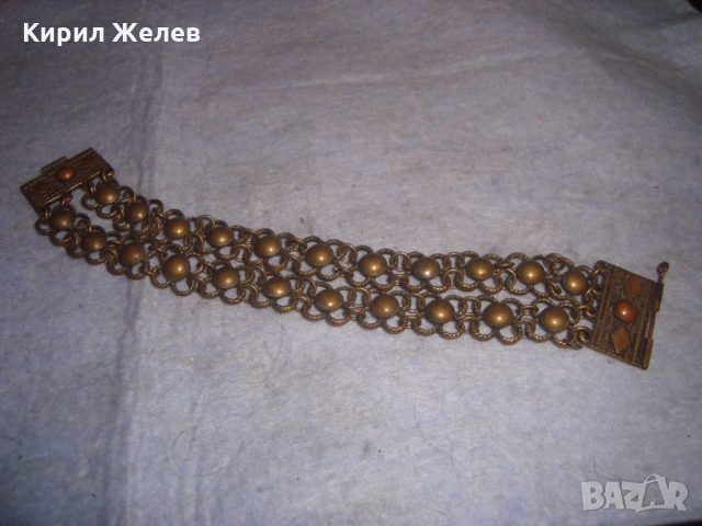 19 ВЕК ВЪЗРОЖДЕНСКА БРОНЗОВА ЕТНОГРАФСКА ГРИВНА РЪЧНА МАЙСТОРСКА СТАРА ИЗРАБОТКА НАКИТ УНИКАТ 27123, снимка 3 - Антикварни и старинни предмети - 36060617