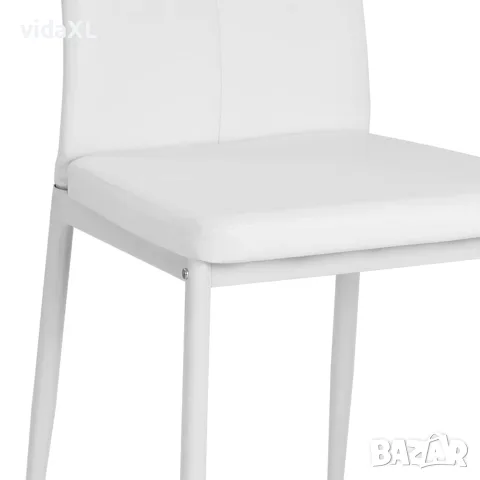 vidaXL Трапезни столове, 4 бр, бели, изкуствена кожа, снимка 5 - Столове - 56146423