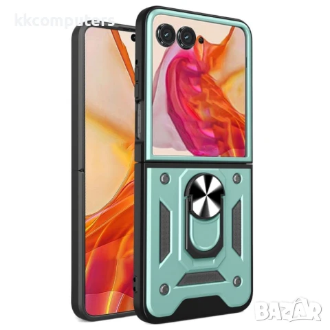 Motorola Razr 60 Slide Camera Lid /PC + TPU Удароустойчив Ring Holder Калъф и Протектор, снимка 2 - Резервни части за телефони - 50443738