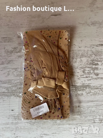 Нов телесен чорапогащник ситна мрежа с цветни блестящи камъчета по цялата дължина и ластик в талията, снимка 3 - Бельо - 52186845