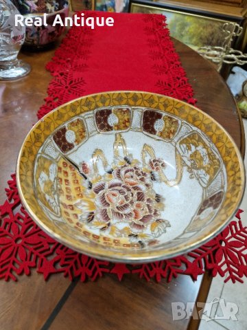 Рядка антикварна колекционерска порцеланова купа Royal Satsuma , снимка 1 - Антикварни и старинни предмети - 41979336