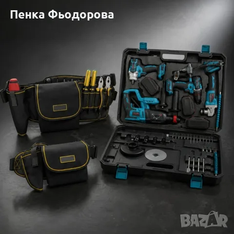 Комплект акумулаторни инструменти BOXER BX-187 4в1 + ПОДАРЪК многофункционална работна чанта, снимка 5 - Куфари с инструменти - 55848256