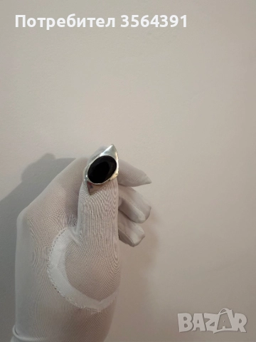 Сребърен пръстен с черен оникс, снимка 4 - Пръстени - 52745439