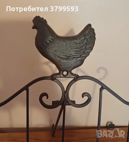 Стара метална поставка за готварска книга, снимка 4 - Антикварни и старинни предмети - 55877095