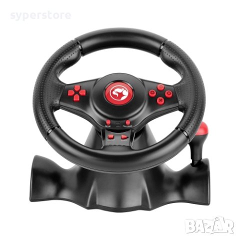 Волан с педали за компютър и игри Геймърски Marvo GT903 С Вибрация Racing Wheel + 2 pedals, снимка 5 - Други игри и конзоли - 40765329