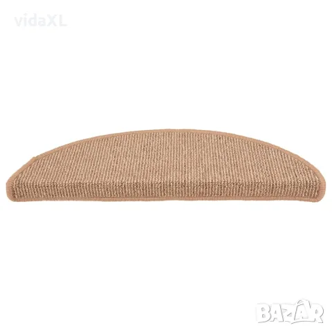 vidaXL Изтривалки за стълби, 15 бр., 56x17x3 см, светлокафяви, полукръгли, снимка 4 - Изтривалки - 56146112