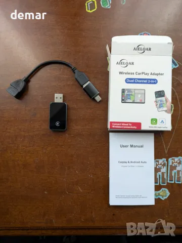 Безжичен CarPlay адаптер Aieloar за iPhone, безжичен Carplay адаптер с бърза връзка, снимка 8 - Аксесоари и консумативи - 50420514