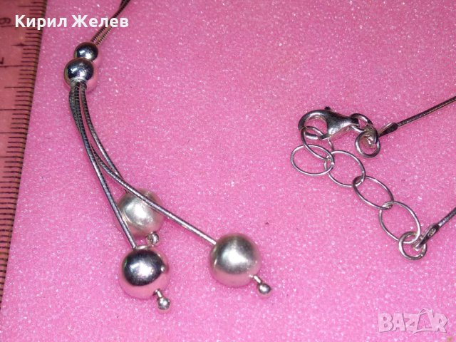 ИТАЛИАНСКО НЕЖНО СРЕБЪРНО КОЛИЕ СРЕБРО 925 с БЯЛА ПОЗЛАТА 43231, снимка 9 - Колиета, медальони, синджири - 44394080