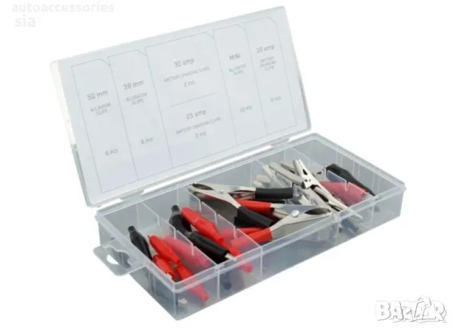 Щипки за кабели тип крокодил, кутия 28 бр, снимка 2 - Аксесоари и консумативи - 49642484