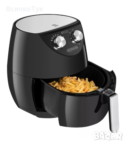 ✨Фритюрник с горещ въздух ECG AF 3500, 1500W, 3.5L, Черен 