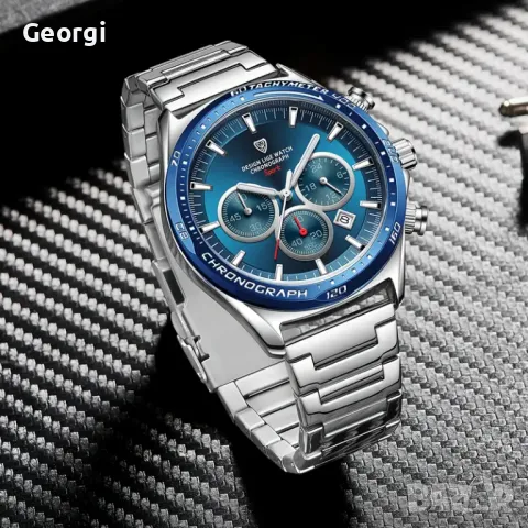 Мъжки спортен часовник / хронограф LIGE* Blue Dream !, снимка 2 - Мъжки - 49483652