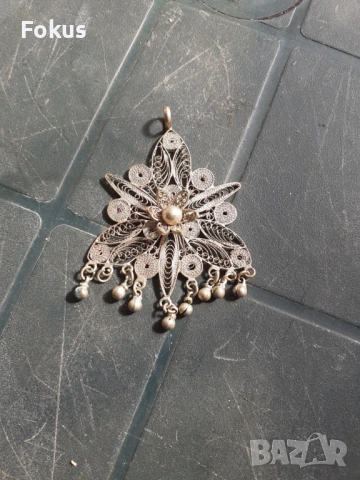 Красив накит висулка филигран, снимка 3 - Антикварни и старинни предмети - 53281158