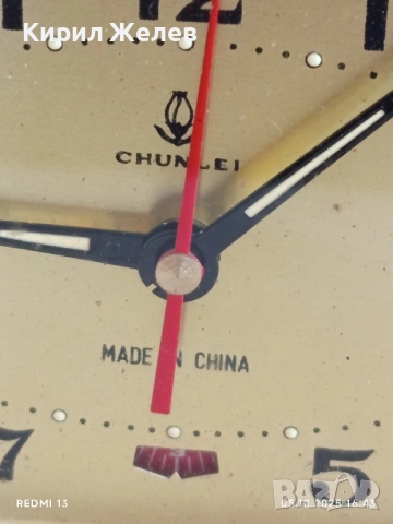 Стар механичен будилник CHUNLEI CHINA рядък за КОЛЕКЦИЯ ДЕКОРАЦИЯ 15164, снимка 4 - Антикварни и старинни предмети - 51952766