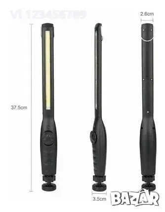 Работна акумулаторна лампа Automat, BL-W55 LED тънка, работна светлина 410 лумена, снимка 5 - Къмпинг осветление - 53863122