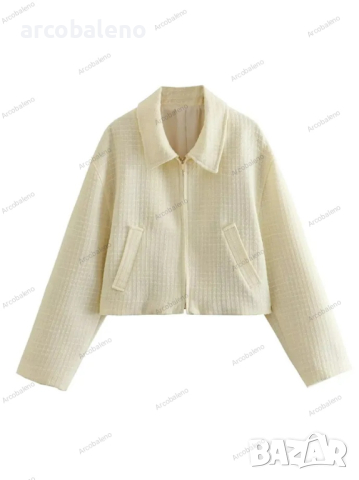 Дамско карирано бейзболно яке с цип с ревер, 2цвята , снимка 10 - Якета - 44794582