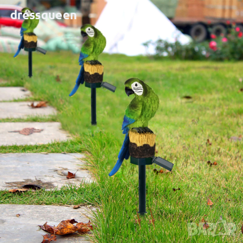 3951 Соларна лампа за градина двор с форма на Папагал, снимка 4 - Соларни лампи - 44566584