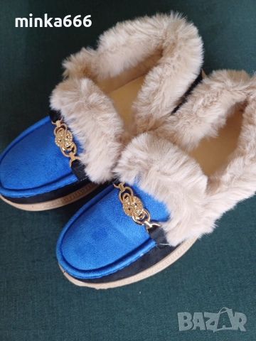 Дамски мокасини с пух., снимка 2 - Дамски ежедневни обувки - 52180330