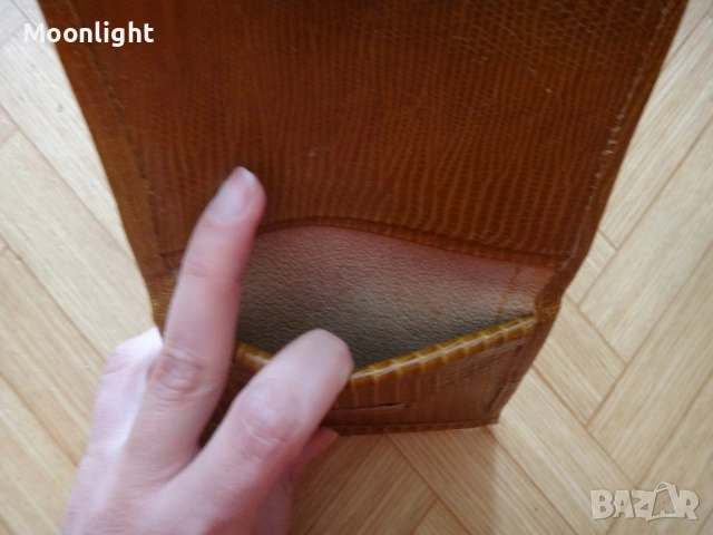 Антика - нов кожен портфейл от едно време, естествена кожа портмоне, соц, ретро, винтидж, старинен, снимка 4 - Антикварни и старинни предмети - 53134826