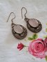 Ретро обеци с розов кварц, снимка 3