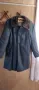 HOBA Синя шуба с кожа отвътре размер 52, снимка 16