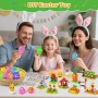 MOONTOY 12 великденски яйца,12 играчки-строителни блокчета и 4 стикера, снимка 2