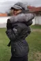 Стилно Дамско Зимно Яке С Пухена Качулка Елегантен Колан На Талията И Плетени Маншети Код Roni-26, снимка 3