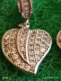 Сребърни обеци във формата на сърце инкрустирани с планински кристал прелестни 50974, снимка 3
