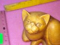 СИМПАТИЧНО МАЛКО СЛАДКО КОТЕНЦЕ ДЕКОРАТИВНА ДЪРВЕНА ФИГУРКА Стара РЪЧНА АРТ ИЗРАБОТКА 42883, снимка 5