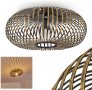 Плафон HOFSTEIN Oravi, кръгъл плафон от метал в черно/златно, 1 крушка, цокъл E27, снимка 1 - Лампи за таван - 39962513