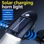 Соларен фар и клаксон за велосипед/скутер, 3 режима, акумулаторна батерия, снимка 2