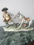 Capodimonte статуетка 40см/Каподимонте стара порцеланова фигура-композиция/мъж с магаре, снимка 1