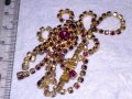 РАЗКОШНА СТАРИННА РЕТРО АРТ ДЕКО ПОЗЛАТЕНА БРОНЗОВА СКЪПОЦЕННА ОГЪРЛИЦА с КАМЪНИ ГРАНАТ 38656, снимка 18