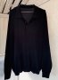 Черна блуза с копчета копринен трикотаж Германия, снимка 3
