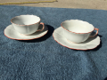 порцеланови чашки с чинийки "MEISSEN"/Майсен/ - 2 броя, снимка 1 - Антикварни и старинни предмети - 36167486