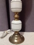 Красива старинна лампа с бял стъклен абажур, снимка 2