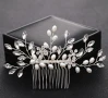 Булчински аксесоар гребен за коса – с перли и кристали, за бал, сватба, снимка 2